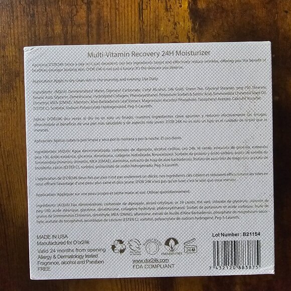 D’OR 24K Prestige Multi-Vitamin Recovery 24H Moisturizer – 50 ml / 1.7 oz - Picture 3 of 3